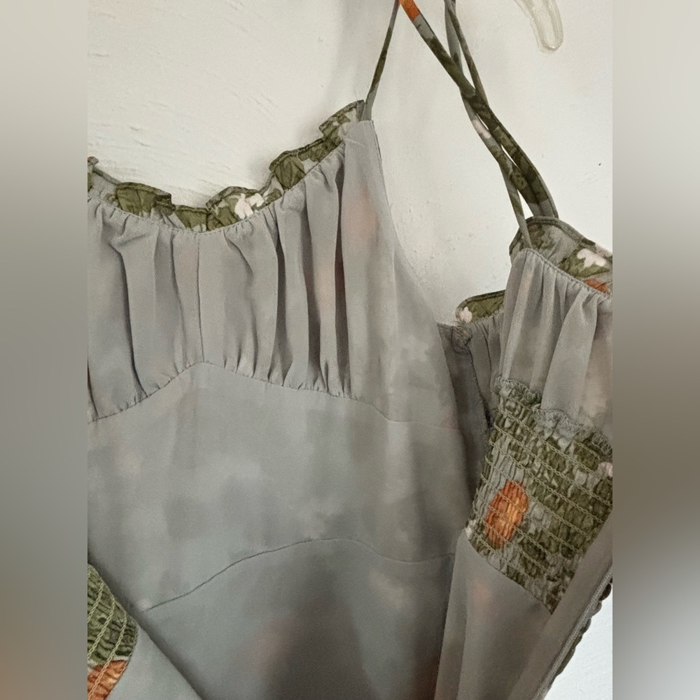 Commense Floral Green and Orange Women's Dress Size L - Picture 7 of 9